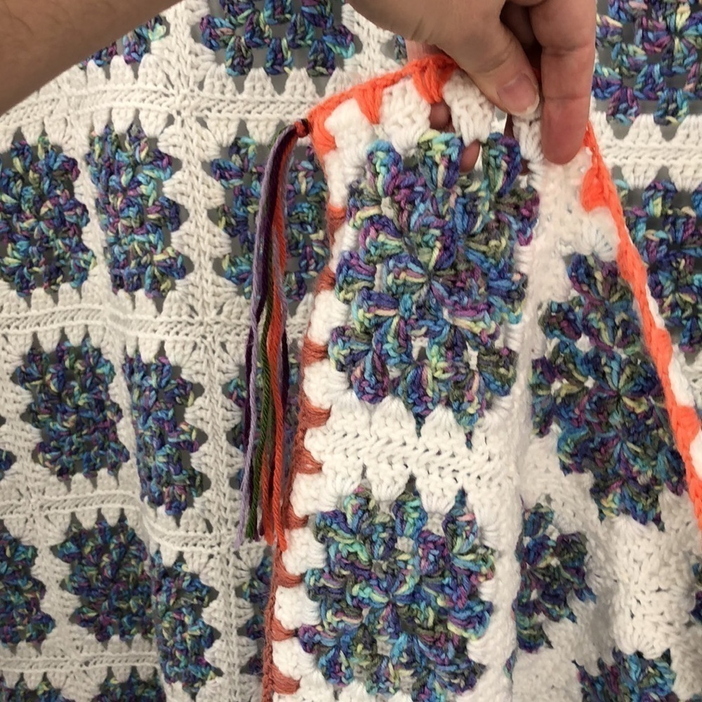 Handmade Crochet Throw Blanket 46”x66” - Picture 2 of 6